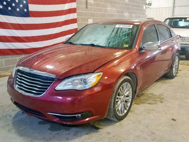 1C3CCBCB3CN307610 - 2012 CHRYSLER 200 LIMITE MAROON photo 2