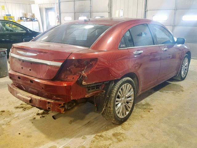 1C3CCBCB3CN307610 - 2012 CHRYSLER 200 LIMITE MAROON photo 4