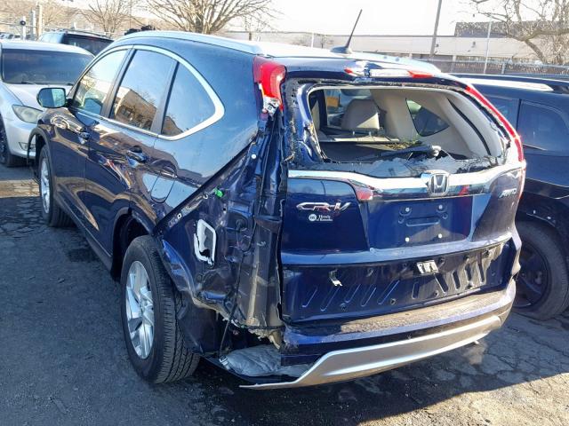 5J6RM4H79GL023364 - 2016 HONDA CR-V EXL BLUE photo 3