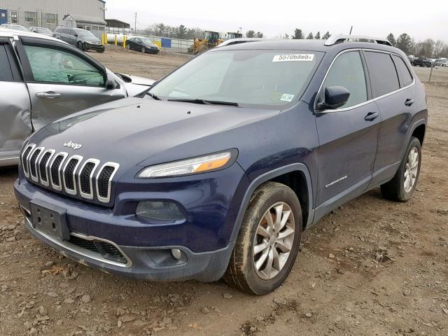 1C4PJMDB6FW587308 - 2015 JEEP CHEROKEE L BLUE photo 2