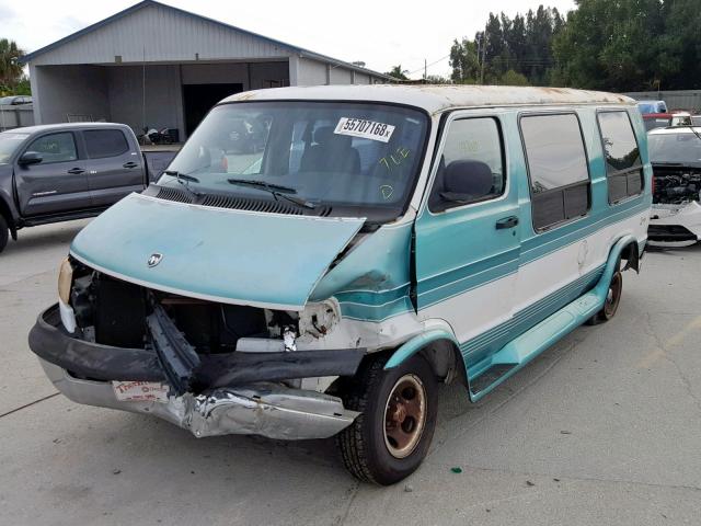 2B6HB11Y7WK122132 - 1998 DODGE RAM VAN B1 GREEN photo 2