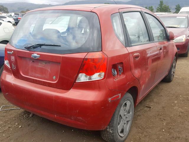 KL1TD66648B017102 - 2008 CHEVROLET AVEO BASE Qırmızı foto 4