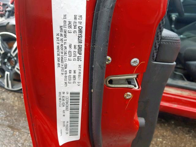 1C3CDFBB4ED883625 - 2014 DODGE DART SXT RED photo 10