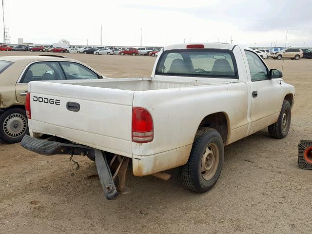 1B7FL26X6YS740279 - 2000 DODGE DAKOTA WHITE photo 4