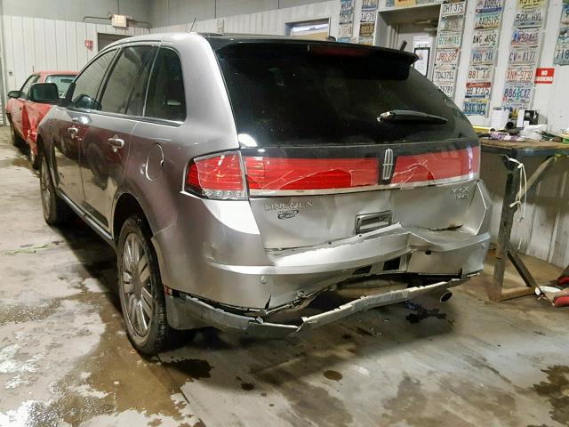 2LMDU88C38BJ17780 - 2008 LINCOLN MKX GRAY photo 3