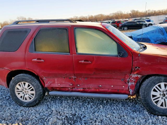 4M2YU811X7KJ16876 - 2007 MERCURY MARINER LU MAROON photo 9