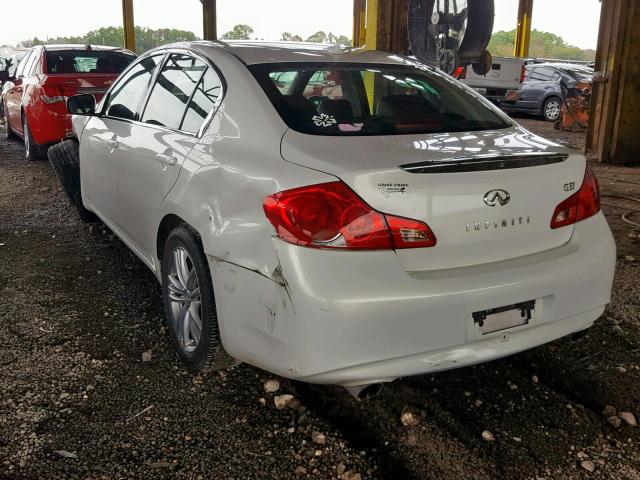 JN1CV6AP6AM408397 - 2010 INFINITI G37 BASE WHITE photo 3