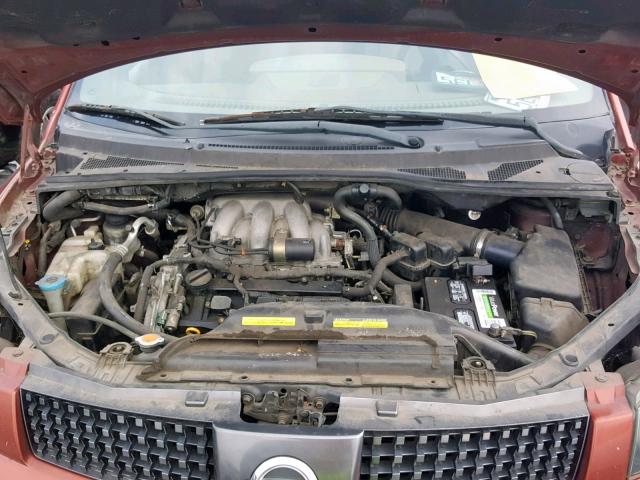 5N1BV28U74N302323 - 2004 NISSAN QUEST S BURGUNDY photo 7