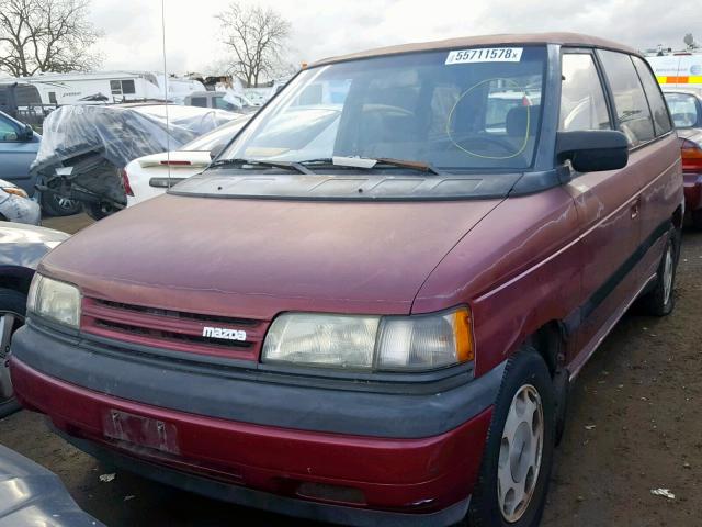 JM3LV5229M0335555 - 1991 MAZDA MPV MAROON photo 2