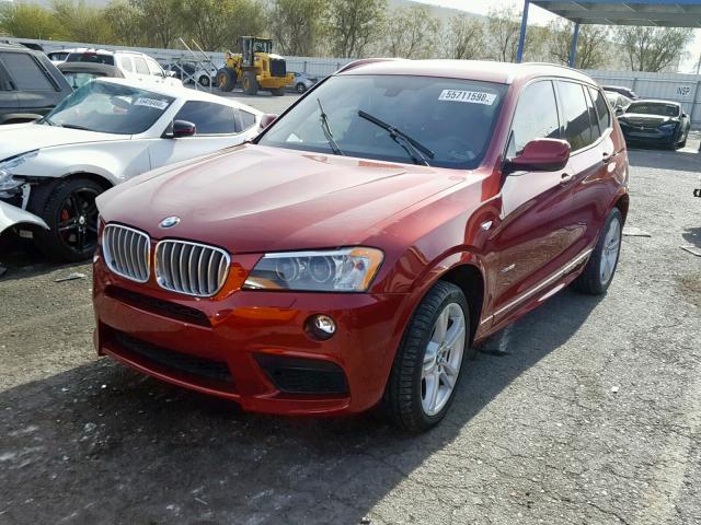 5UXWX7C59E0E81509 - 2014 BMW X3 XDRIVE3 RED photo 2