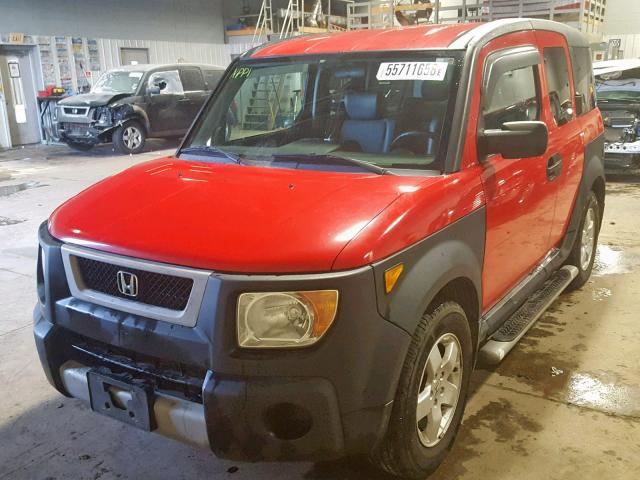 5J6YH28695L029576 - 2005 HONDA ELEMENT EX RED photo 2