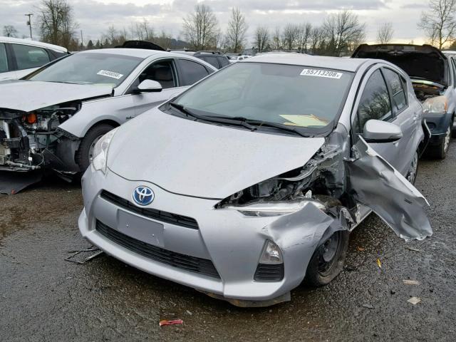 JTDKDTB34D1535080 - 2013 TOYOTA PRIUS C SILVER photo 2