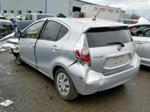 JTDKDTB34D1535080 - 2013 TOYOTA PRIUS C SILVER photo 3