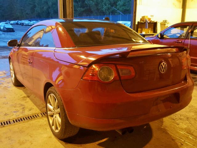 WVWDA71F57V002320 - 2007 VOLKSWAGEN EOS 2.0T S RED photo 3