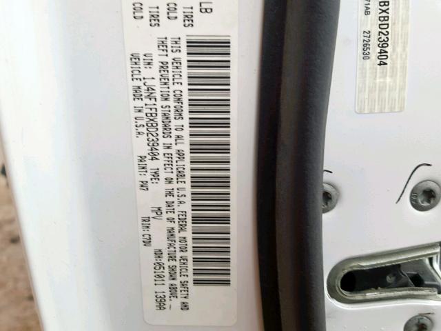 1J4NF1FBXBD239404 - 2011 JEEP COMPASS SP 白色 照片 10