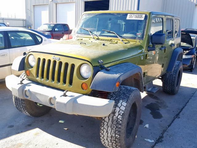 1J4GA39117L150601 - 2007 JEEP WRANGLER X GREEN photo 2