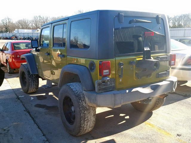 1J4GA39117L150601 - 2007 JEEP WRANGLER X GREEN photo 3