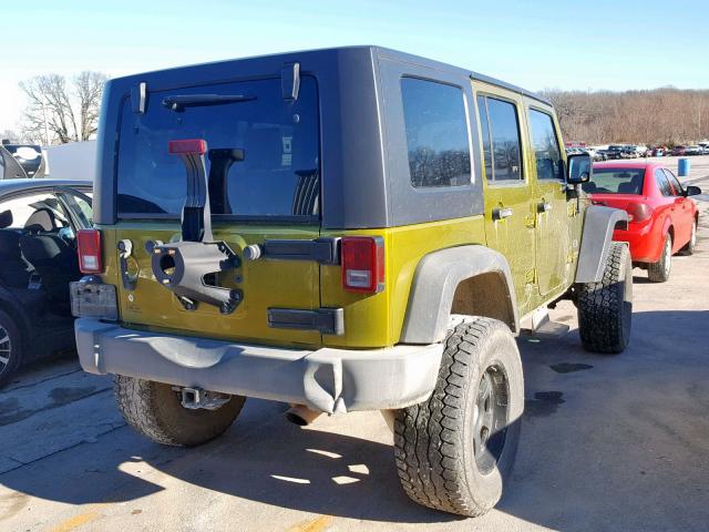 1J4GA39117L150601 - 2007 JEEP WRANGLER X GREEN photo 4