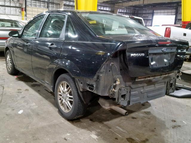 1FAFP34N37W184859 - 2007 FORD FOCUS ZX4 BLACK photo 3