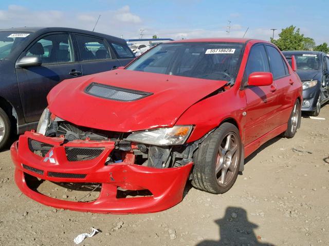 JA3AH86F93U089988 - 2003 MITSUBISHI LANCER EVO RED photo 2