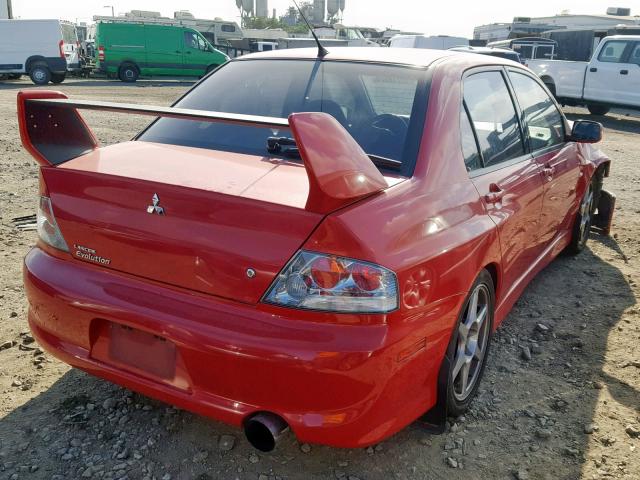 JA3AH86F93U089988 - 2003 MITSUBISHI LANCER EVO RED photo 4