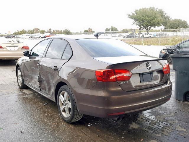 3VW3L7AJ5CM471080 - 2012 VOLKSWAGEN JETTA TDI BROWN photo 3