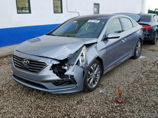 5NPE34AB9FH135283 - 2015 HYUNDAI SONATA SPO SILVER photo 2