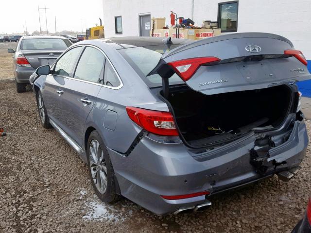 5NPE34AB9FH135283 - 2015 HYUNDAI SONATA SPO SILVER photo 3