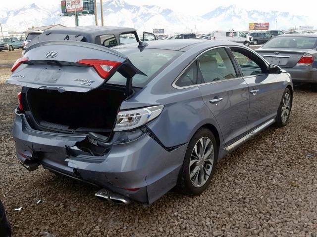 5NPE34AB9FH135283 - 2015 HYUNDAI SONATA SPO SILVER photo 4