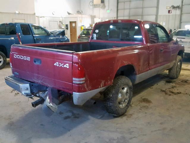 1B7GG22Y4WS598602 - 1998 DODGE DAKOTA MAROON photo 4