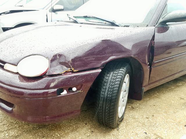 1B3ES47C9WD685593 - 1998 DODGE NEON HIGHL MAROON photo 9