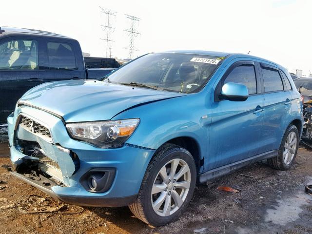 4A4AP3AU4DE007862 - 2013 MITSUBISHI OUTLANDER BLUE photo 2