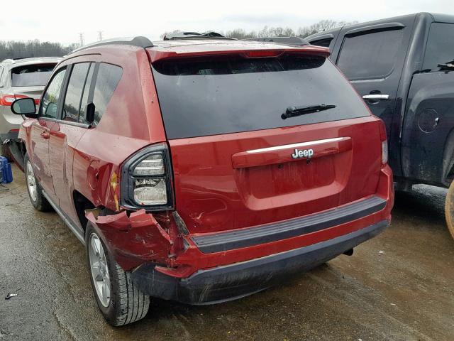 1C4NJCBA0ED725902 - 2014 JEEP COMPASS SP MAROON photo 3