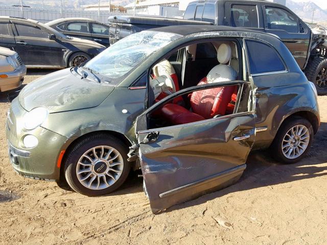 3C3CFFER8CT213294 - 2012 FIAT 500 LOUNGE GREEN photo 9