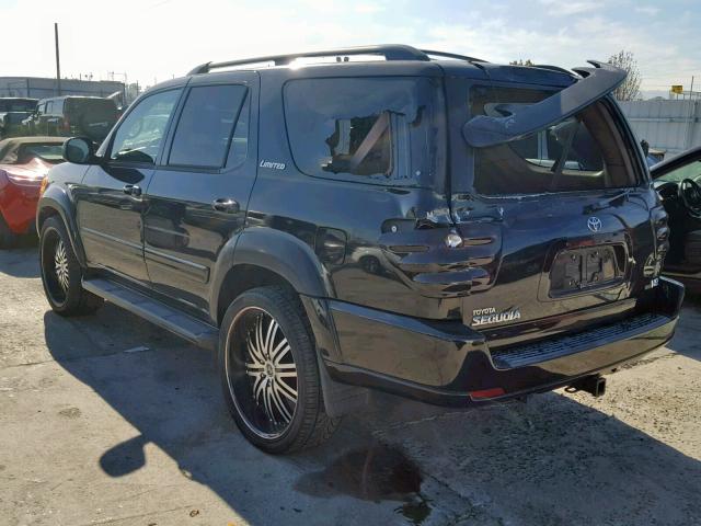 5TDZT38A61S015145 - 2001 TOYOTA SEQUOIA LI BLACK photo 3