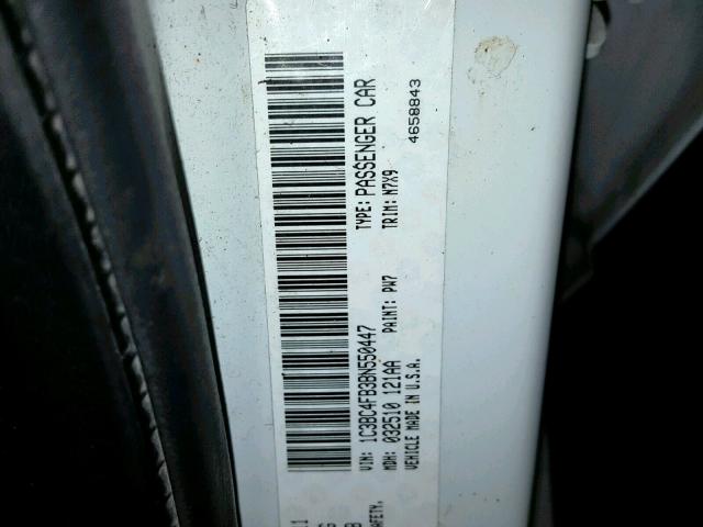 1C3BC4FB3BN550447 - 2011 CHRYSLER 200 LX WHITE photo 10