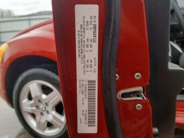 1B3HB48A29D136476 - 2009 DODGE CALIBER SX RED photo 10