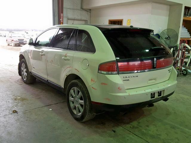 2LMDU88C07BJ03446 - 2007 LINCOLN MKX WHITE photo 3