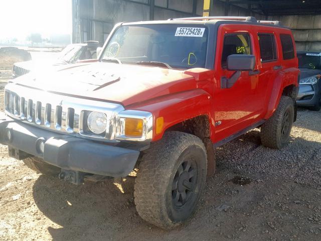 5GTDN136068101647 - 2006 HUMMER H3 RED photo 2