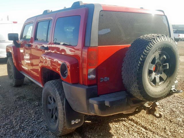 5GTDN136068101647 - 2006 HUMMER H3 RED photo 3