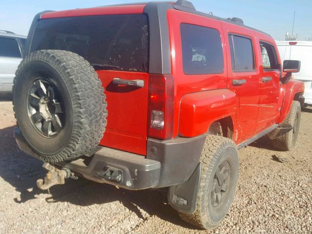 5GTDN136068101647 - 2006 HUMMER H3 RED photo 4