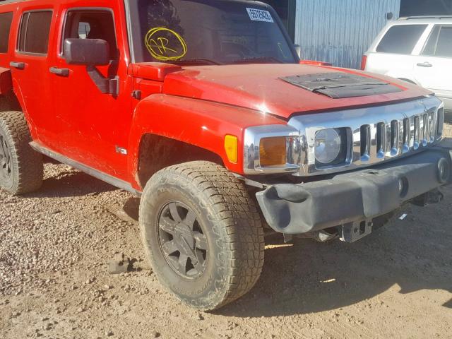 5GTDN136068101647 - 2006 HUMMER H3 RED photo 9