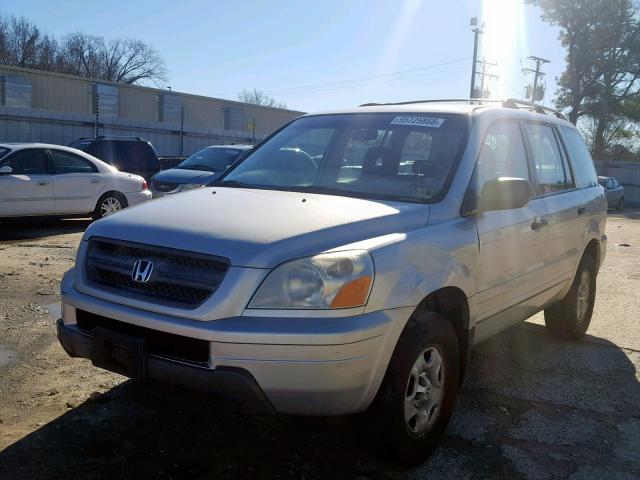 2HKYF18115H546420 - 2005 HONDA PILOT LX SILVER photo 2