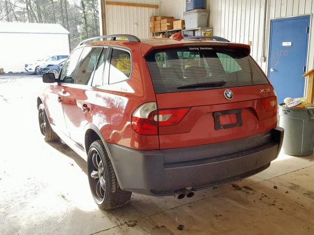 WBXPA73414WB23608 - 2004 BMW X3 2.5I RED photo 3