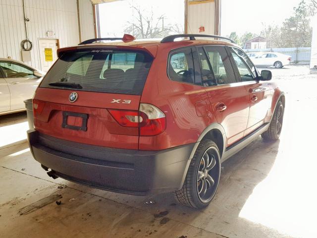 WBXPA73414WB23608 - 2004 BMW X3 2.5I RED photo 4