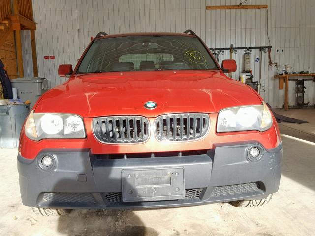 WBXPA73414WB23608 - 2004 BMW X3 2.5I RED photo 9