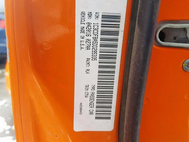 1C3CDFBA5DD295335 - 2013 DODGE DART SXT ORANGE photo 10