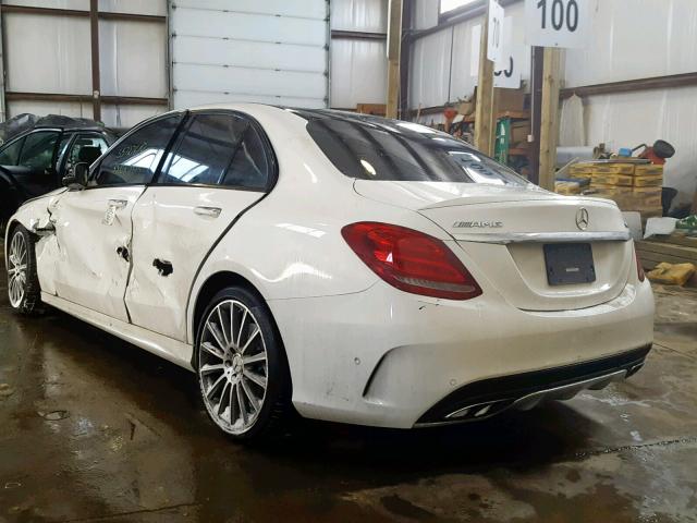 55SWF6EB9HU192097 - 2017 MERCEDES-BENZ C 43 4MATI WHITE photo 3