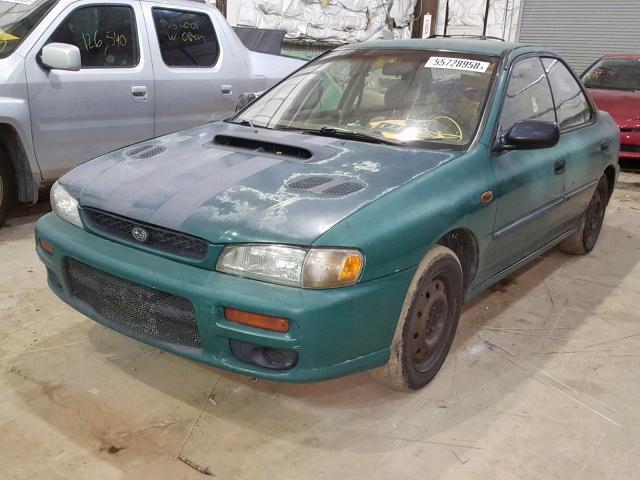 JF1GC4353WH502196 - 1998 SUBARU IMPREZA L GREEN photo 2