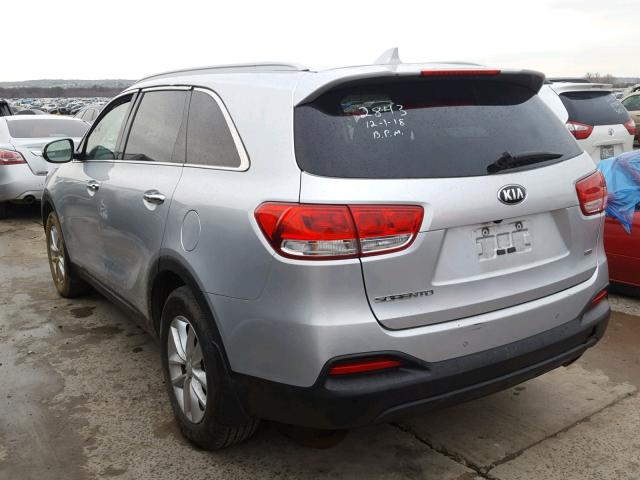 5XYPG4A35GG138244 - 2016 KIA SORENTO LX SILVER photo 3